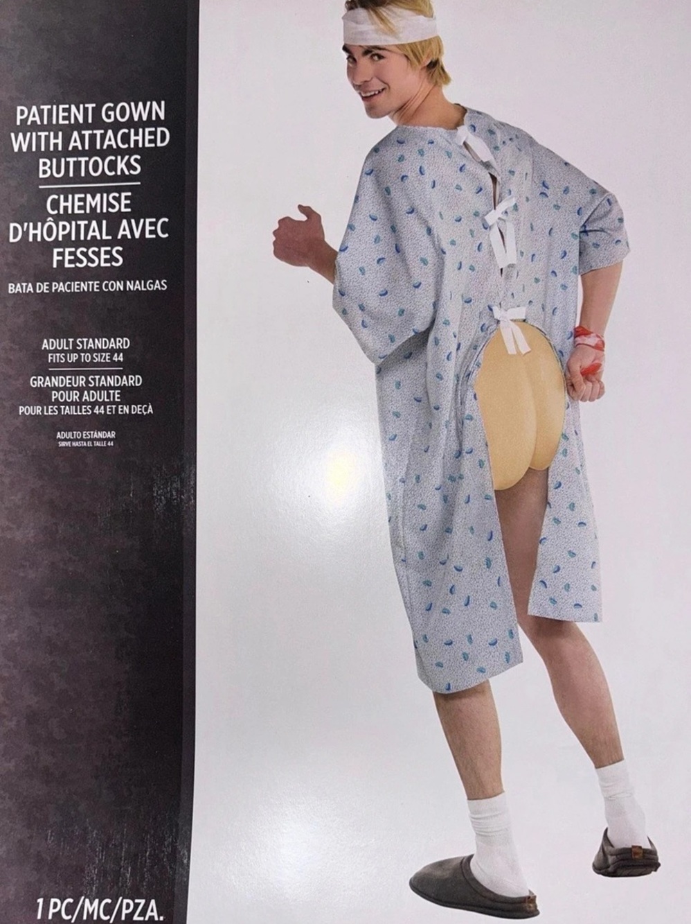 🎃 Halloween/Gag Adult Costume Patient Gown with Attached Buttocks